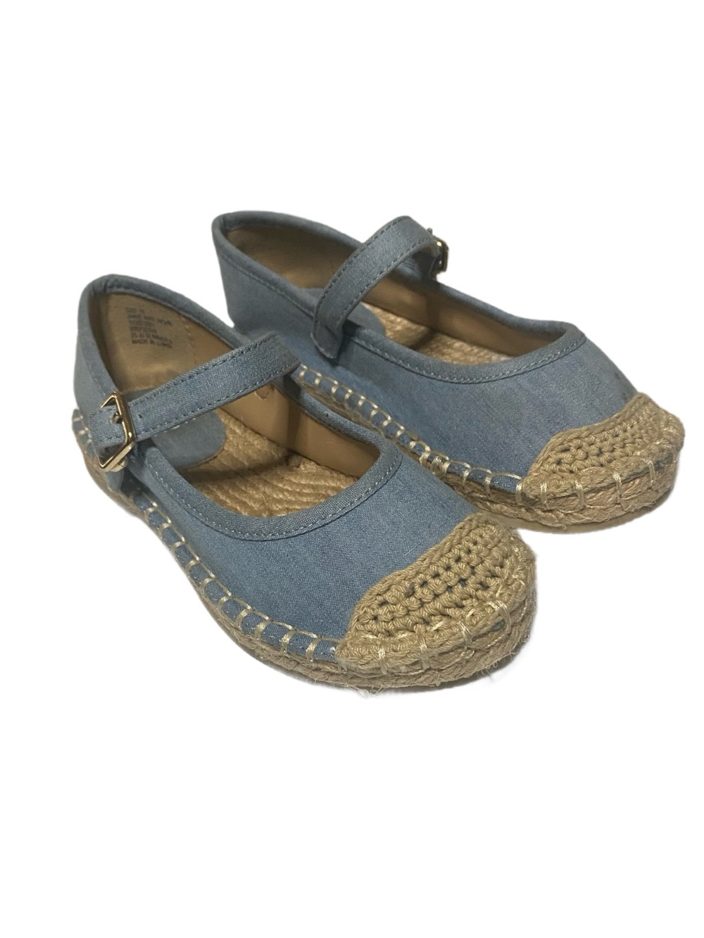Janie and Jack Denim Blue Mary Jane Espadrille Flats